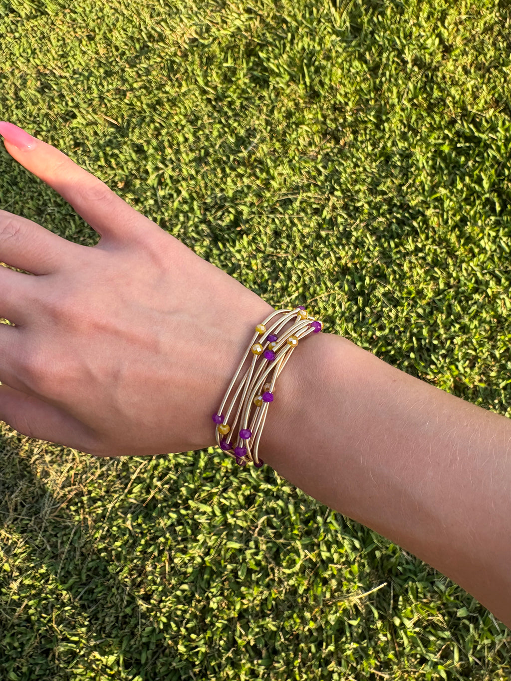 School Spirit bracelet stack