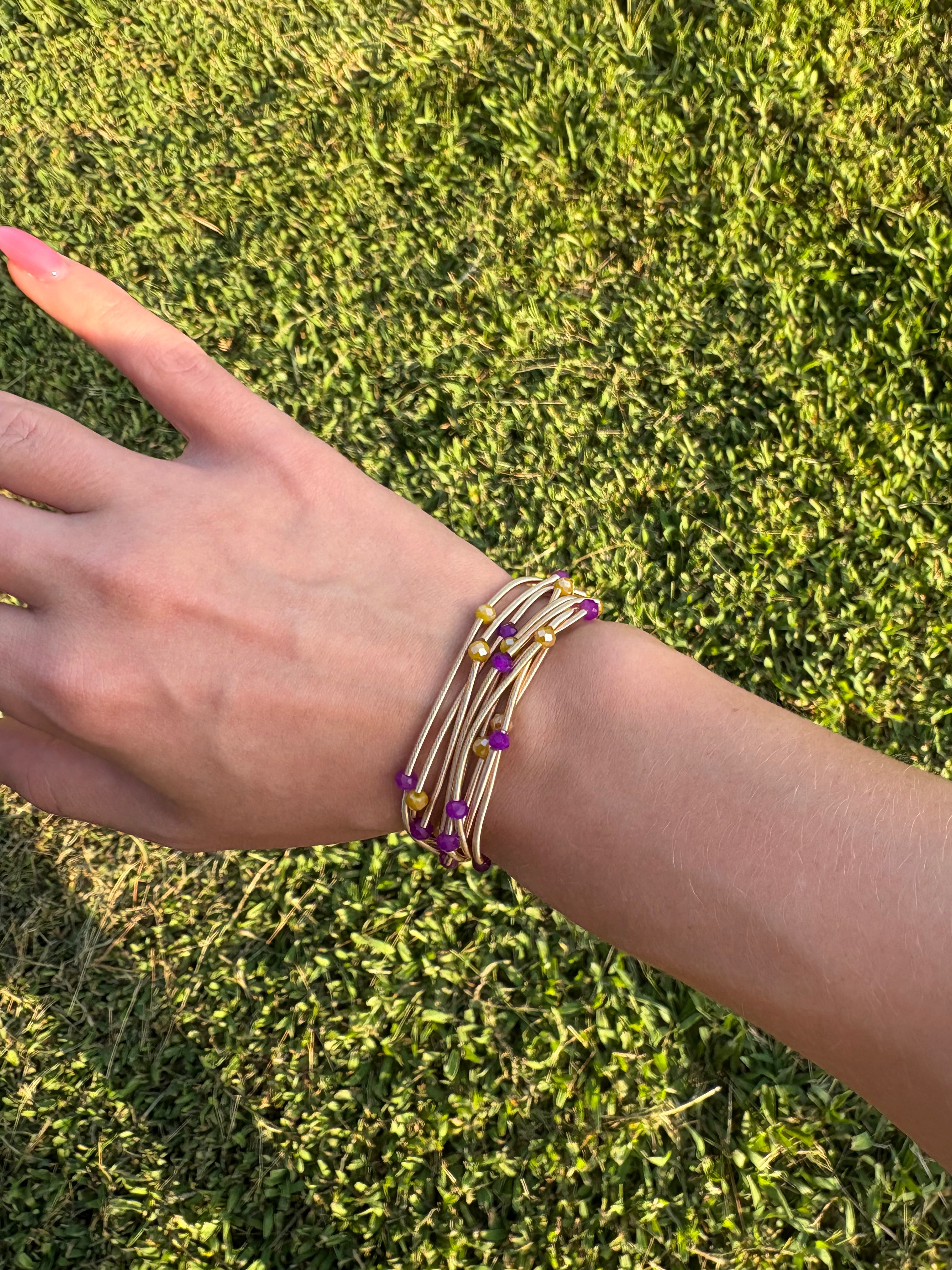 School Spirit bracelet stack