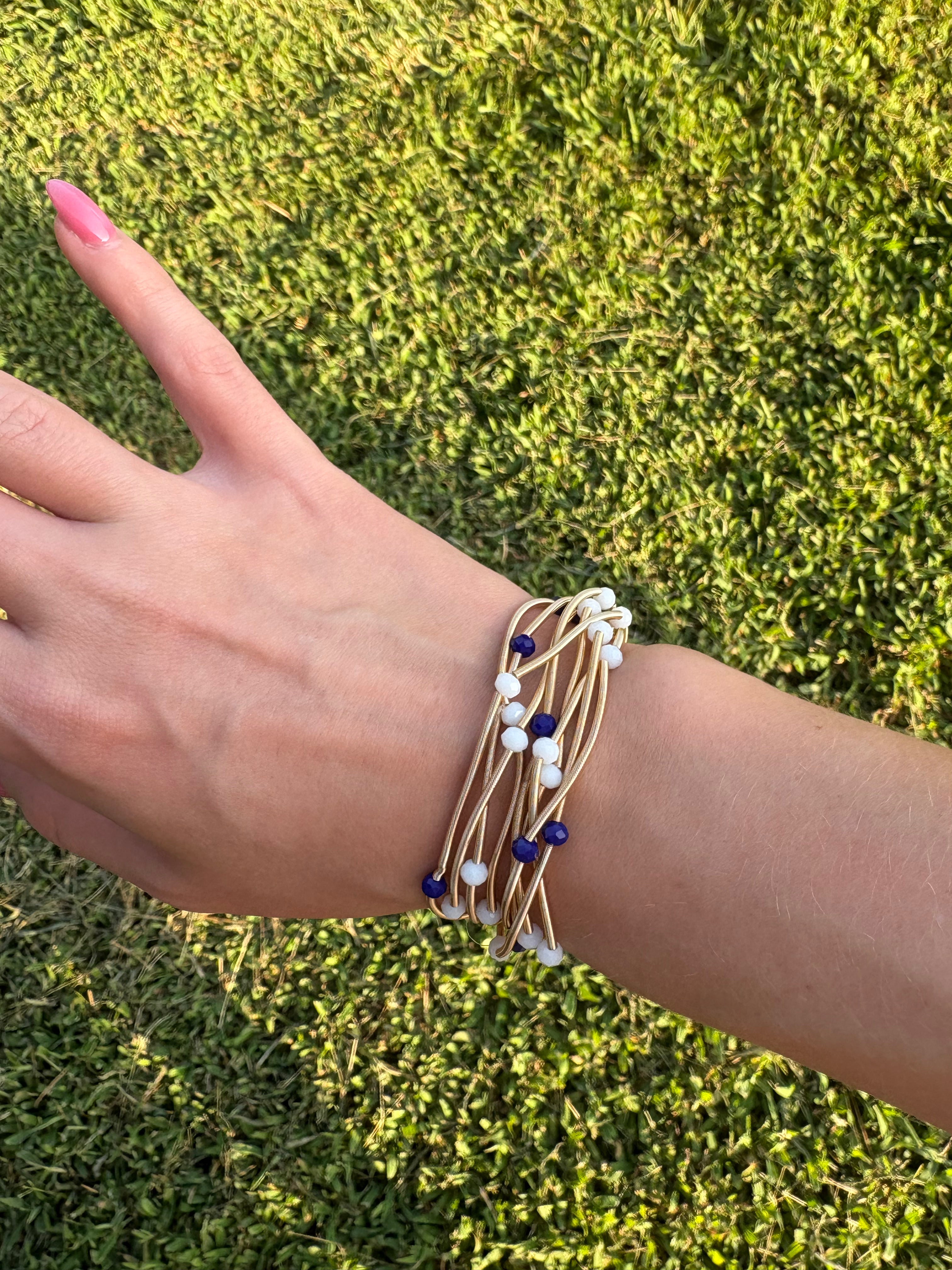 School Spirit bracelet stack