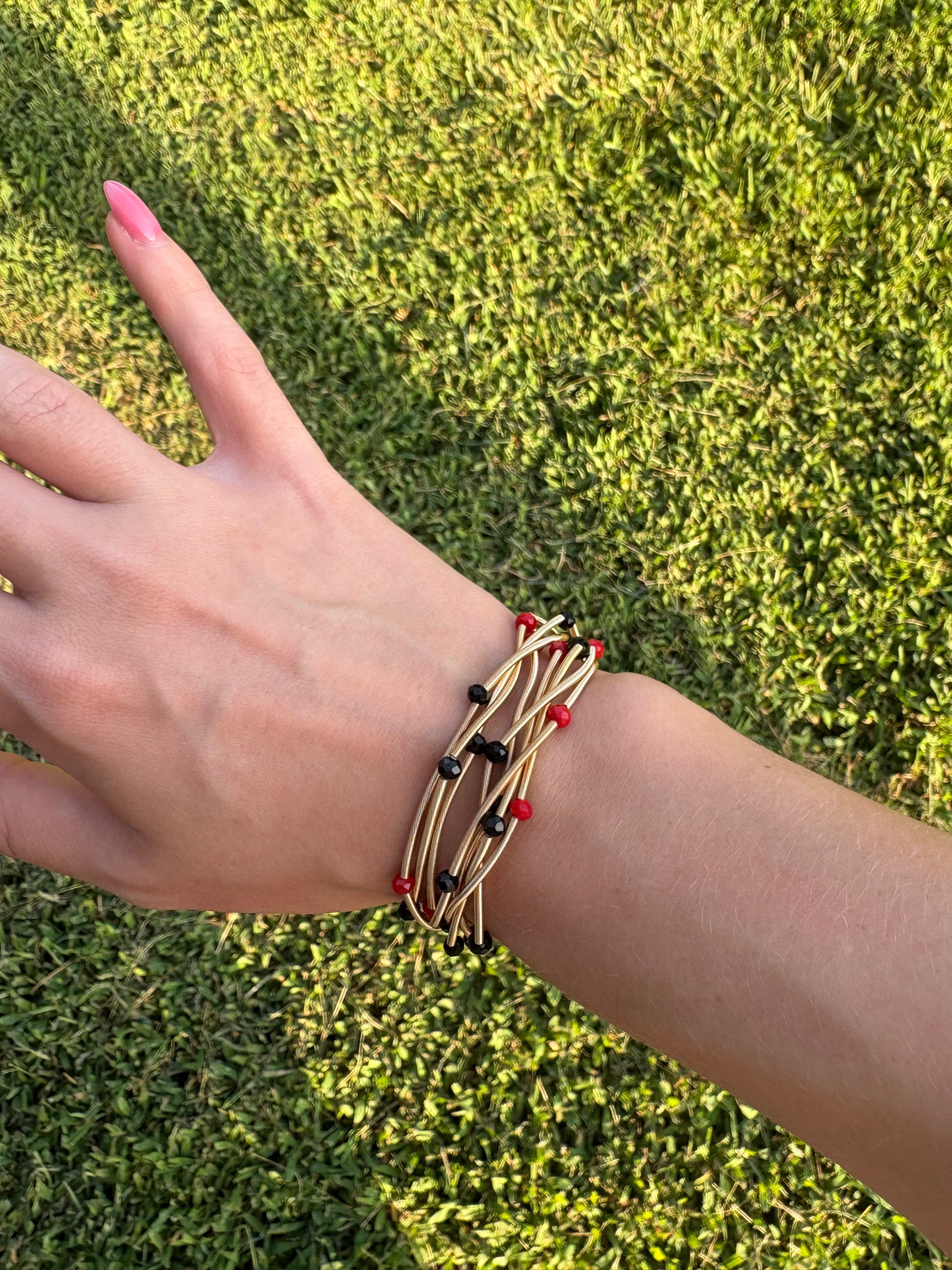 School Spirit bracelet stack