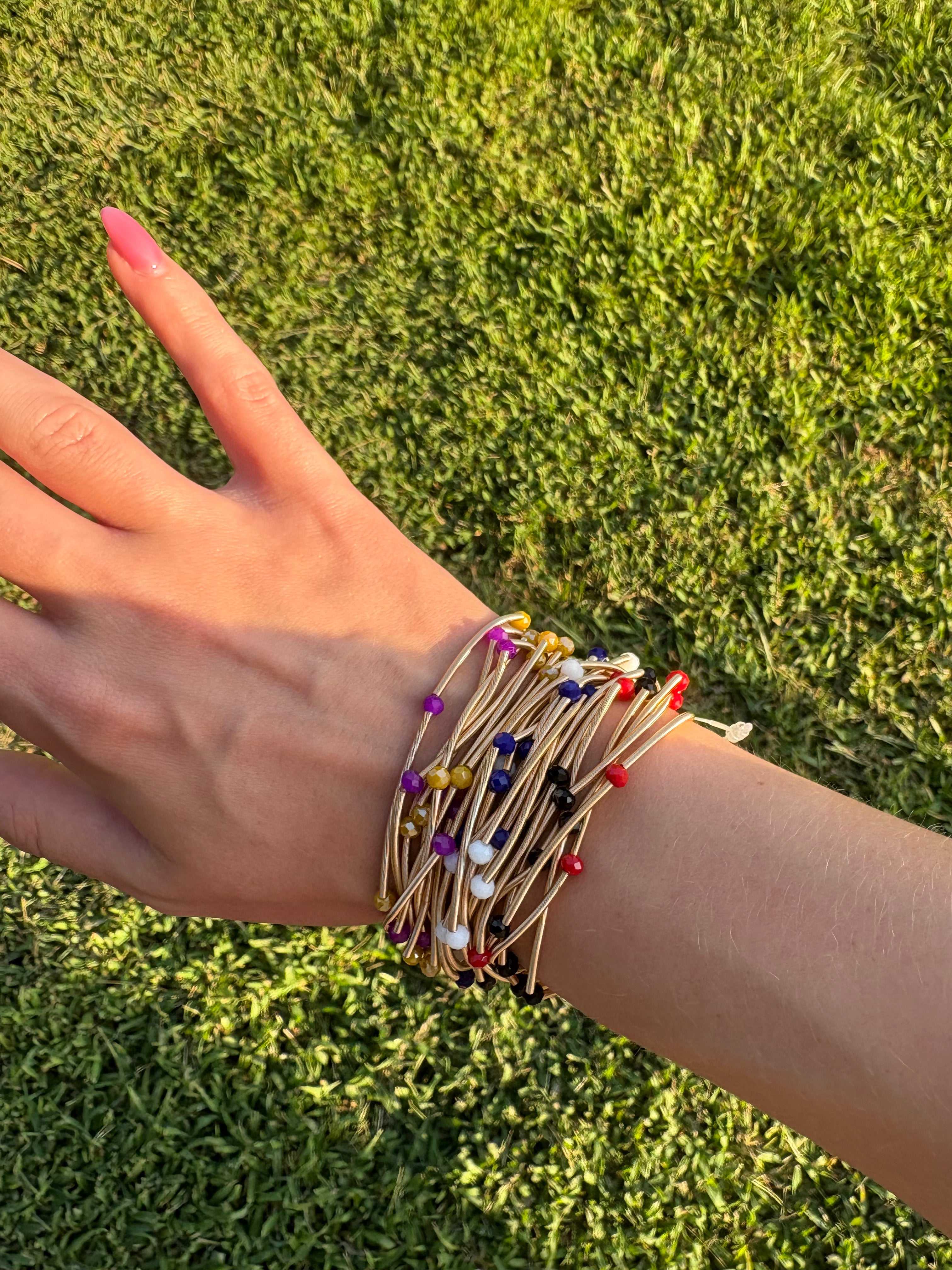 School Spirit bracelet stack